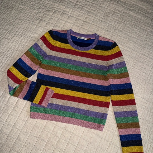 Alice + Olivia Sweaters - Alice + Olivia Colorful Striped Crew Neck Sweater